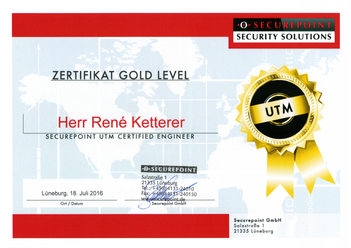 securepoint zertifikat2 rkk utm gold